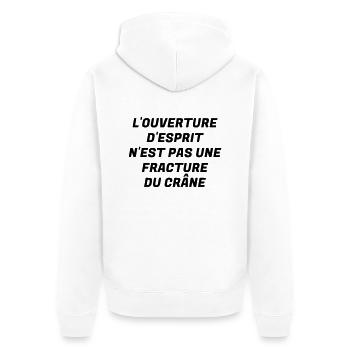 Humour - Drôle - Blague - Rire - Fun - Cool - Veste à capuche bio Premium Unisexe - blanc - Dos - Thijin (182cm)