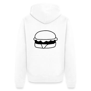 hamburger cheeseburger delicious fast food food hung - Unisex Premium Organic Zip Hoodie - white - Back - Thijin (182cm)