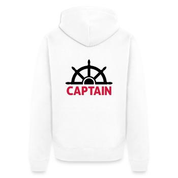 Kapitän - Unisex Premium Bio Zip Hoodie - Weiß - Hinten - Thijin (182cm)