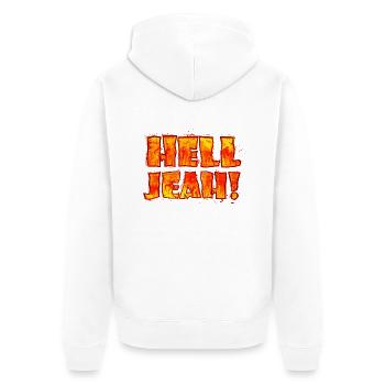 Hell Jeah! (lettrage) - Veste à capuche bio Premium Unisexe - blanc - Dos - Thijin (182cm)