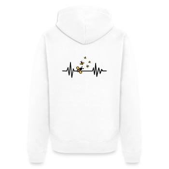 Biene - Unisex Premium Bio Zip Hoodie - Weiß - Hinten - Thijin (182cm)