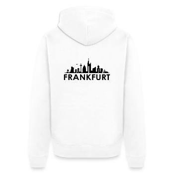 Skyline - Frankfurt am Main - Unisex Premium Bio Zip Hoodie - Weiß - Hinten - Thijin (182cm)