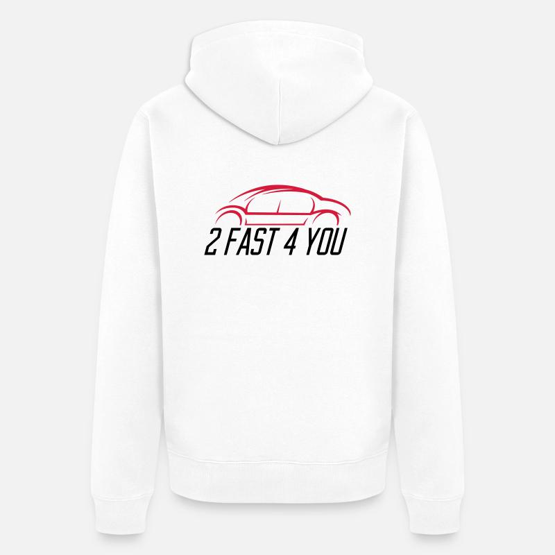Auto 2 Fast - Unisex Premium Bio Zip Hoodie - Weiß