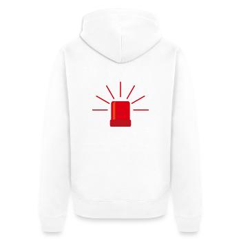 Martinshorn2 - Unisex Premium Bio Zip Hoodie - Weiß - Hinten - Thijin (182cm)