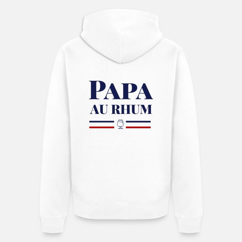 PAPA AU RHUM - Veste à capuche bio Premium Unisexe - blanc