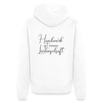Handwerk ist meine Leidenschaft Handwerker Beruf - Unisex Premium Bio Zip Hoodie - Weiß - Hinten - Thijin (182cm)