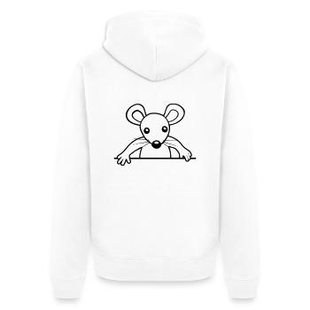 Cute behind the wall - Unisex Premium Organic Zip Hoodie - white - Back - Thijin (182cm)