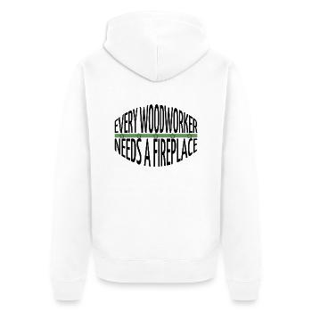 lumberman carpenter joke chop wood - Unisex Premium Bio Zip Hoodie - Weiß - Hinten - Thijin (182cm)
