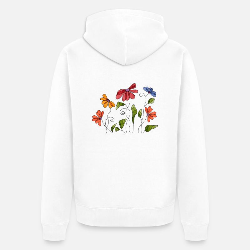 Fleur - Veste à capuche bio Premium Unisexe - blanc