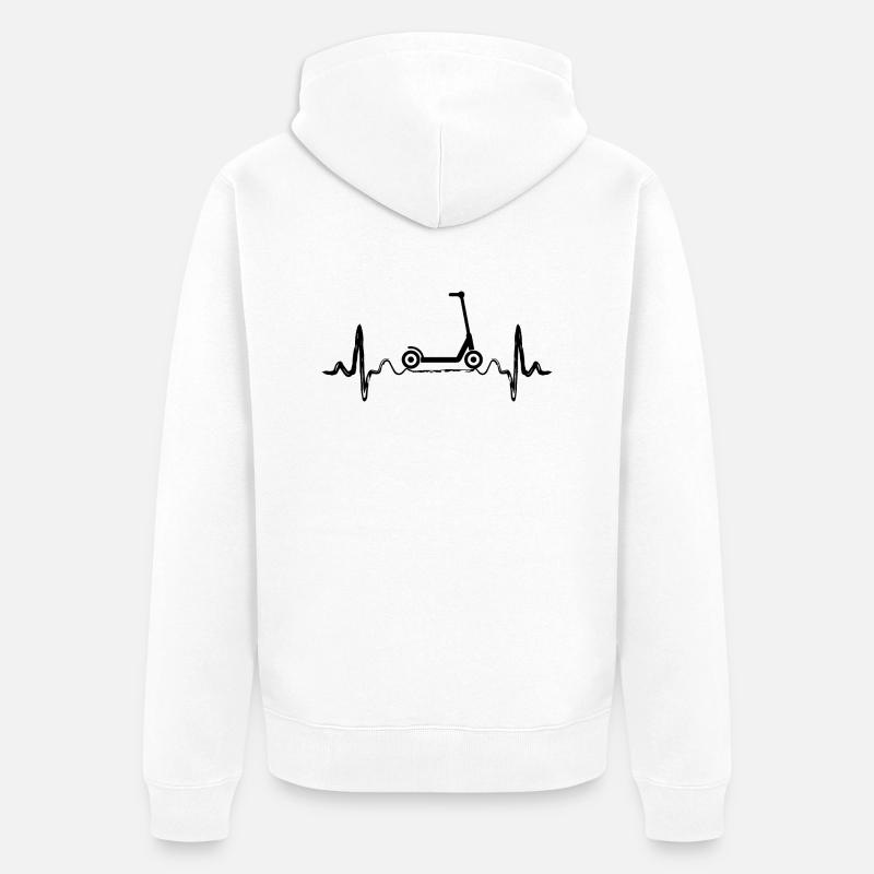 E-Scooter E-Roller Scooter - Unisex Premium Organic Zip Hoodie - white