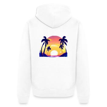 Sommer Palme Urlaub Baum Sonne Palmen Geschenk - Unisex Premium Bio Zip Hoodie - Weiß - Hinten - Thijin (182cm)
