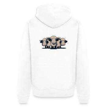 Schaf I Schafe I, Schafherde I HerdeI I Geschenk - Unisex Premium Bio Zip Hoodie - Weiß - Hinten - Thijin (182cm)