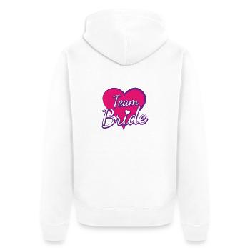 Team Bride - Unisex Premium Bio Zip Hoodie - Weiß - Hinten - Thijin (182cm)