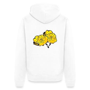 roses - Unisex Premium Bio Zip Hoodie - Weiß - Hinten - Thijin (182cm)
