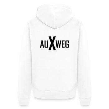 Tontechniker Auxweg - Unisex Premium Bio Zip Hoodie - Weiß - Hinten - Thijin (182cm)