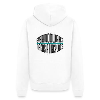 cool logging lumberjackwoodworking - Unisex Premium Organic Zip Hoodie - white - Back - Thijin (182cm)