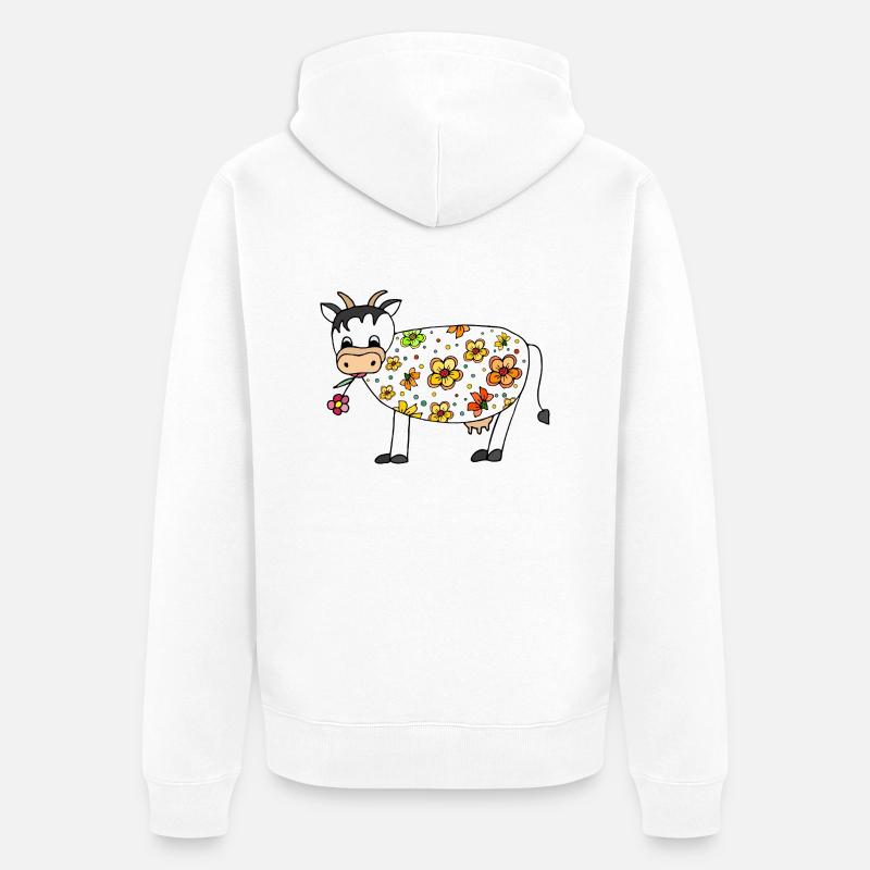 Vache - Veste à capuche bio Premium Unisexe - blanc