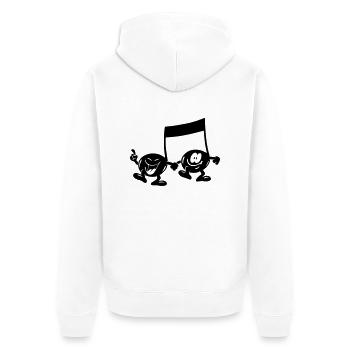note - Unisex Premium Bio Zip Hoodie - Weiß - Hinten - Thijin (182cm)