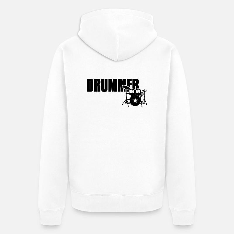 drummer - Veste à capuche bio Premium Unisexe - blanc
