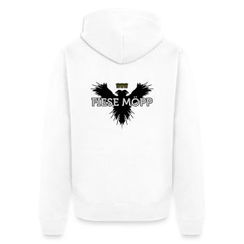 Fiese Möpp (Kölsch) - Unisex Premium Bio Zip Hoodie - Weiß - Hinten - Thijin (182cm)