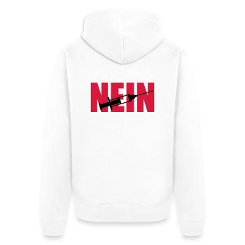 No syringe - Unisex Premium Organic Zip Hoodie - white - Back - Thijin (182cm)