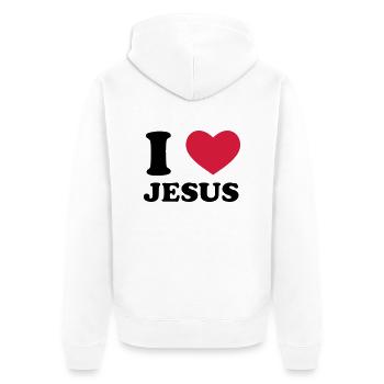 I love Jesus - Veste à capuche bio Premium Unisexe - blanc - Dos - Thijin (182cm)