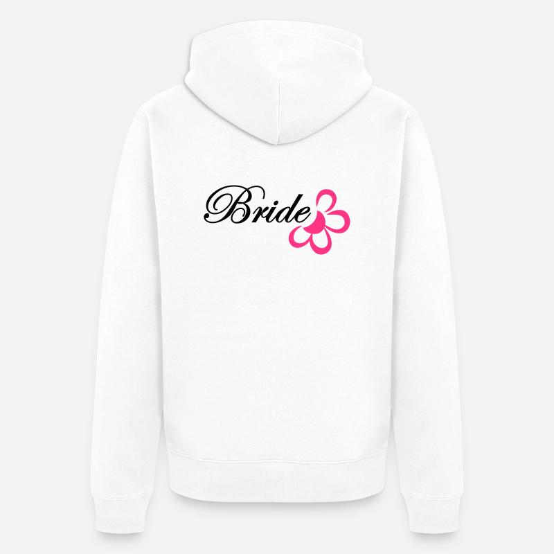 bride avec fleur - Veste à capuche bio Premium Unisexe - blanc