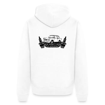  601 2Kerzen - Unisex Premium Bio Zip Hoodie - Weiß - Hinten - Thijin (182cm)
