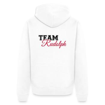 Team Rudolph - Unisex Premium Bio Zip Hoodie - Weiß - Hinten - Thijin (182cm)
