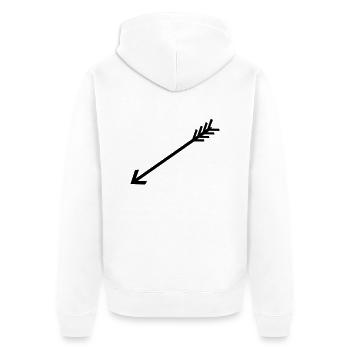 Arrow - Unisex Premium Organic Zip Hoodie - white - Back - Thijin (182cm)