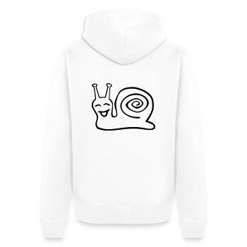 Schnecke - langsam, na und? - Unisex Premium Bio Zip Hoodie - Weiß - Hinten - Thijin (182cm)