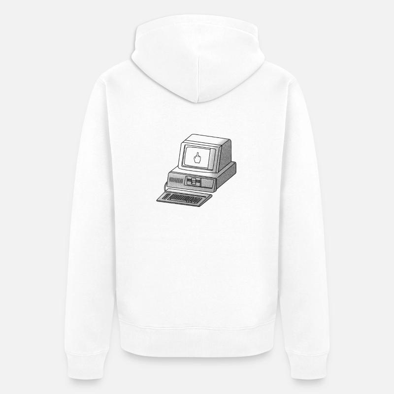 cyberpunk hackfleisch - Unisex Premium Bio Zip Hoodie - Weiß