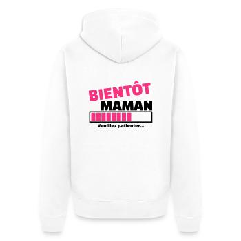 bientôt maman - Veste à capuche bio Premium Unisexe - blanc - Dos - Thijin (182cm)