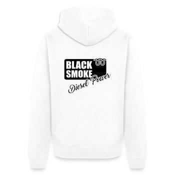 black smoke black - Unisex Premium Bio Zip Hoodie - Weiß - Hinten - Thijin (182cm)