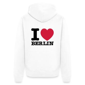 I love Berlin - Unisex Premium Bio Zip Hoodie - Weiß - Hinten - Thijin (182cm)