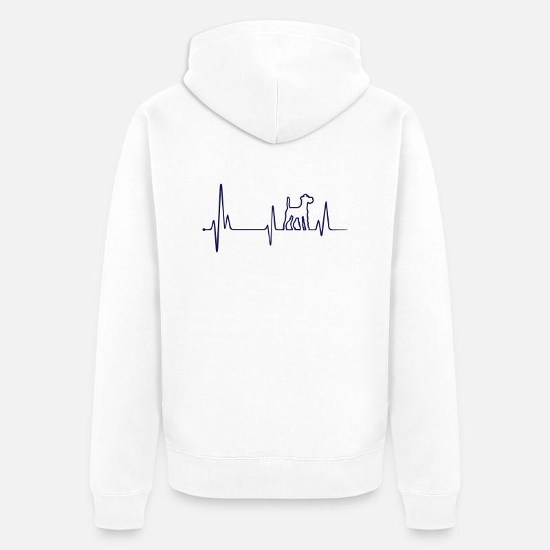 Irish Terrier Einkaufstasche mit Herz - Unisex Premium Bio Zip Hoodie - Weiß