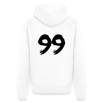 Brushed 99 - Unisex Premium Bio Zip Hoodie - Weiß - Hinten - Thijin (182cm)