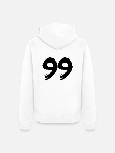 Brushed 99 - Unisex Premium Bio Zip Hoodie - Weiß