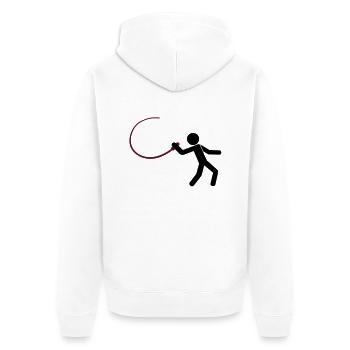 M8 mit Peitsche - Unisex Premium Bio Zip Hoodie - Weiß - Hinten - Thijin (182cm)