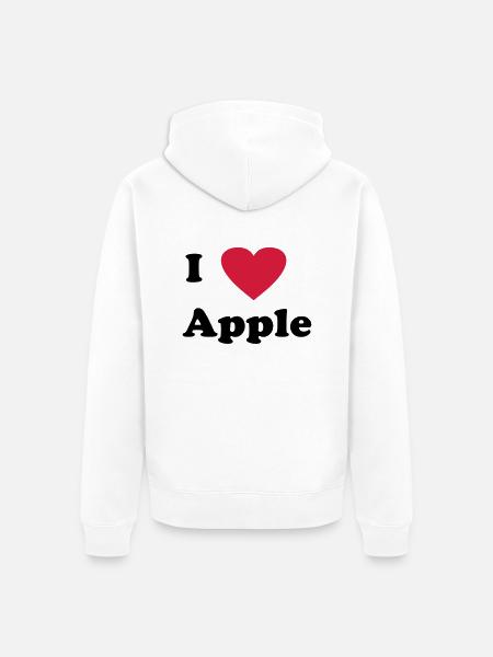 J’adore Apple - Veste à capuche bio Premium Unisexe - blanc