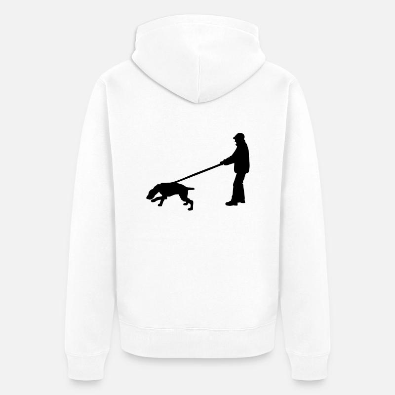 mantrailer_2_cb - Veste à capuche bio Premium Unisexe - blanc