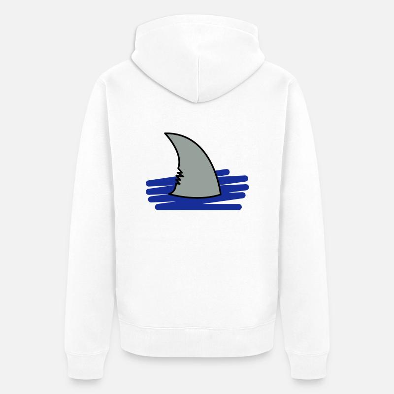 Shark / aileron de requin - Veste à capuche bio Premium Unisexe - blanc