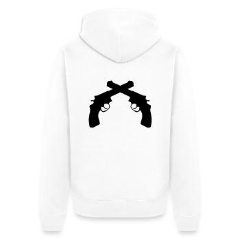 Crossed Revolvers Guns - Unisex Premium Bio Zip Hoodie - Weiß - Hinten - Thijin (182cm)