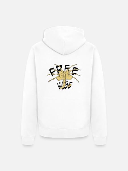 free_huggs - Unisex Premium Bio Zip Hoodie - Weiß