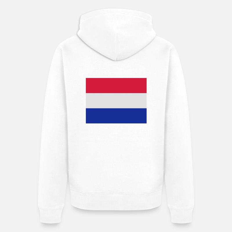 drapeau_pays_bas - Unisex Premium Bio Zip Hoodie - Weiß