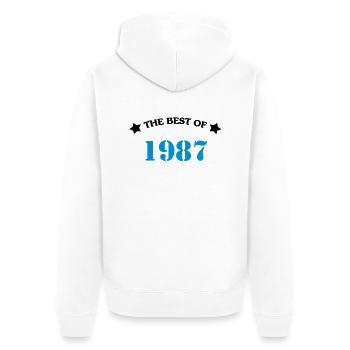 The best of 1987 - Unisex Premium Bio Zip Hoodie - Weiß - Hinten - Thijin (182cm)