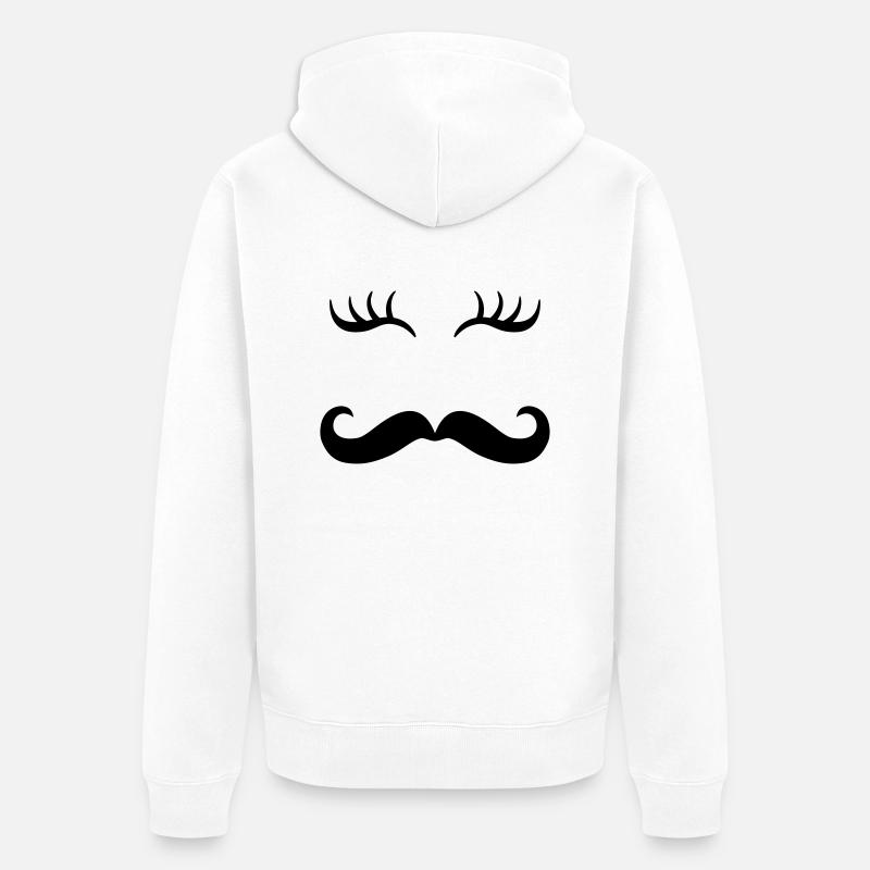 Moustache et cils - Veste à capuche bio Premium Unisexe - blanc