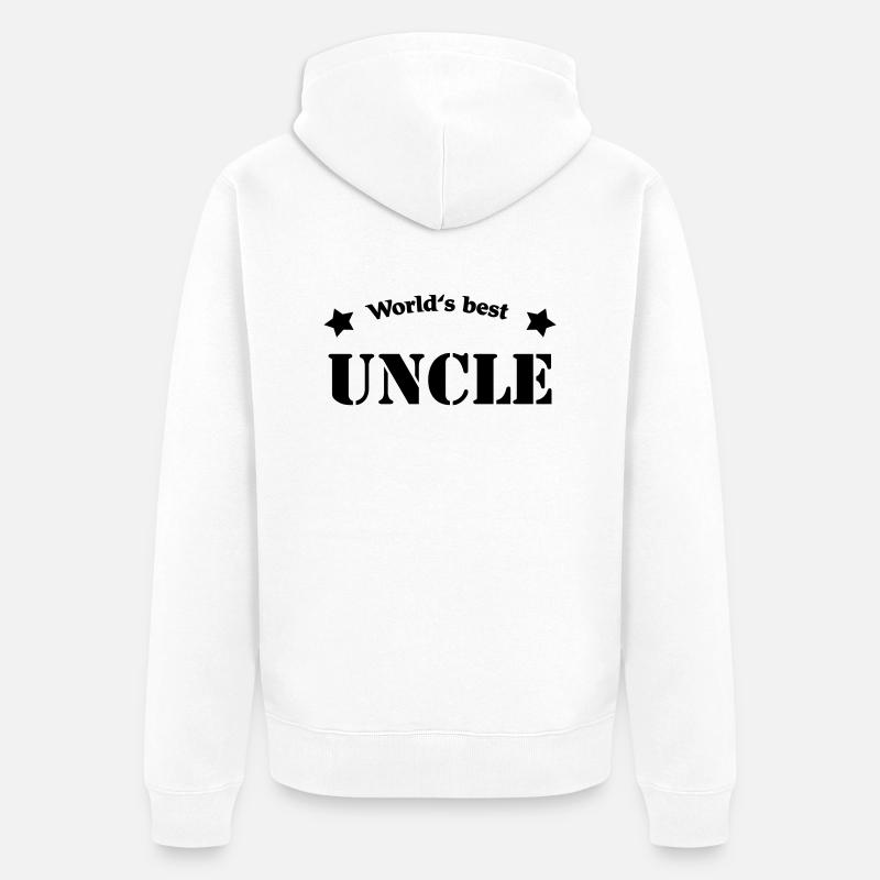 World's best uncle - Veste à capuche bio Premium Unisexe - blanc