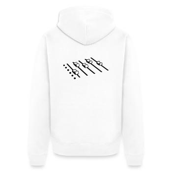 DJ - Unisex Premium Bio Zip Hoodie - Weiß - Hinten - Thijin (182cm)