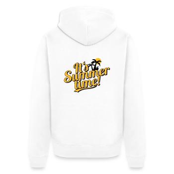 It's Summer Time - beach & holiday - Unisex Premium Bio Zip Hoodie - Weiß - Hinten - Thijin (182cm)